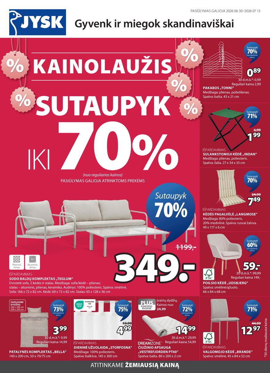 Jysk akcijų leidinys akcijos nuo 
  2026-06-30 iki 
  2026-07-13 | Leidinukas.lt puslapis 1