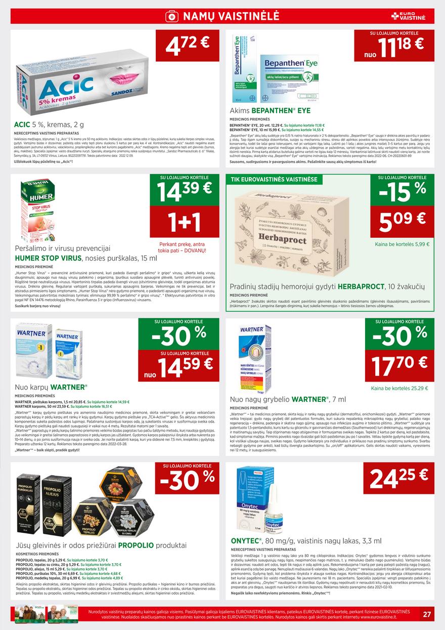 Euro vaistinė leidinys akcijos nuo 
  2023-03-02 iki 
  2023-03-31 | Leidinukas.lt puslapis 27