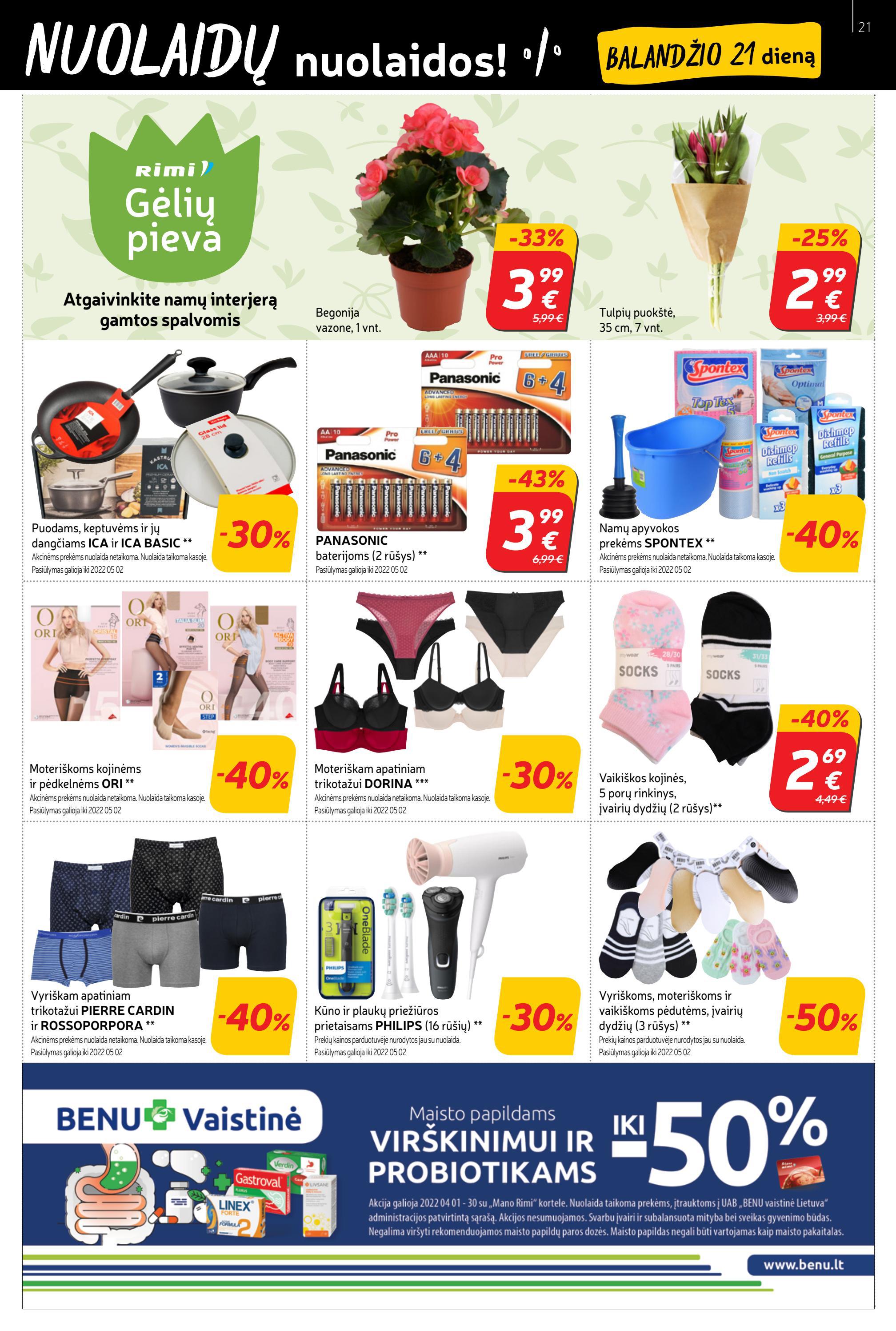 Rimi savaitinis leidinys akcijos nuo 
  2022-04-19 iki 
  2022-04-25 | Leidinukas.lt puslapis 21