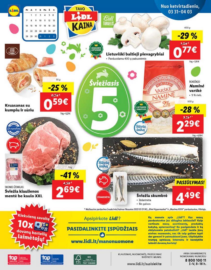 Lidl maisto prekių pasiūlymai akcijos nuo 
  2022-03-28 iki 
  2022-04-03 | Leidinukas.lt puslapis 40