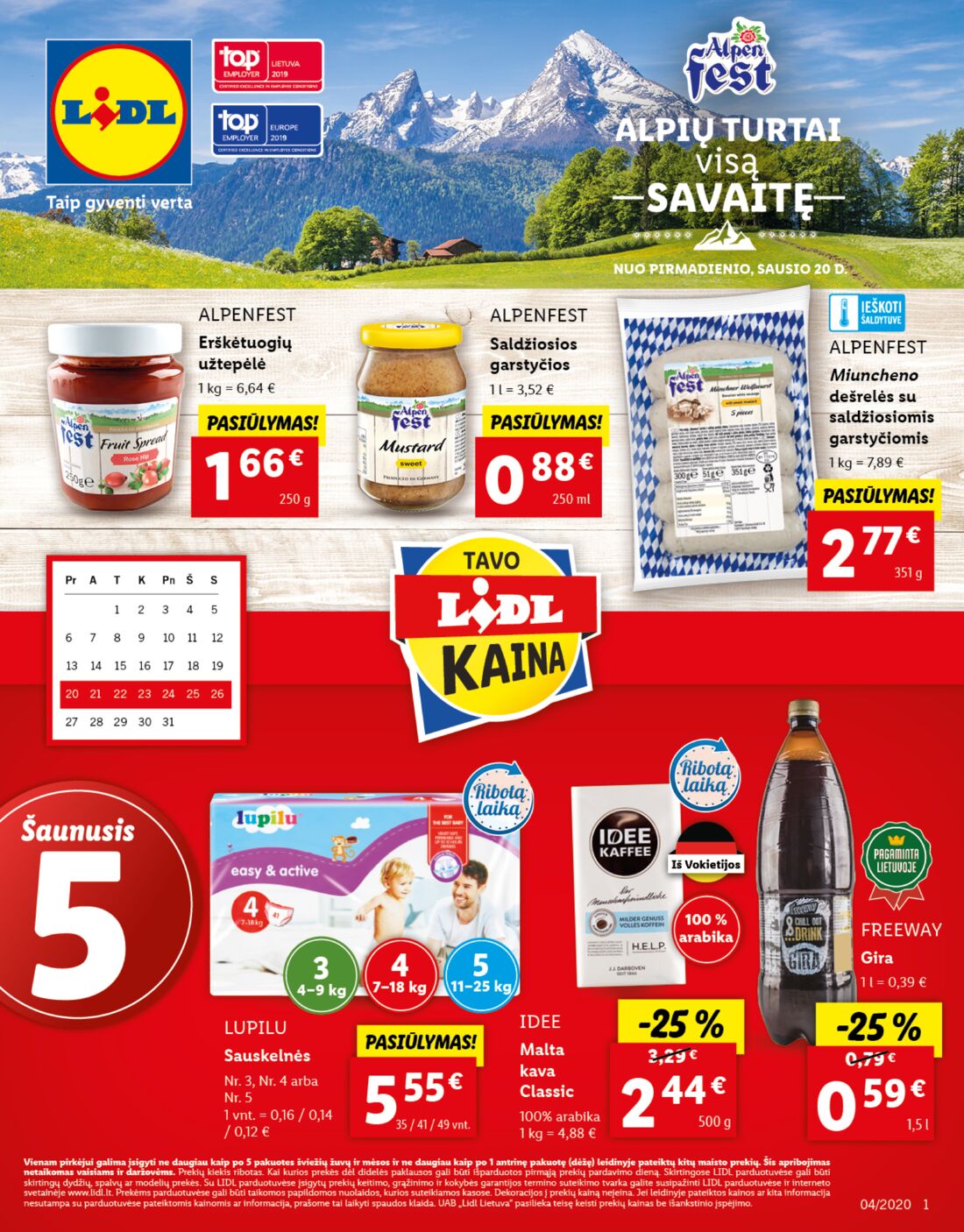 Lidl savaitinis leidinys akcijos nuo 
  2020-01-20 iki 
  2020-01-26 | Leidinukas.lt puslapis 1