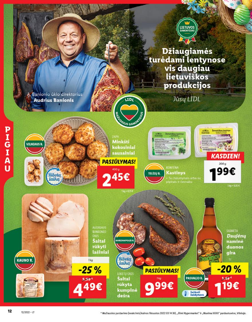 Lidl maisto prekių pasiūlymai akcijos nuo 
  2022-03-21 iki 
  2022-03-27 | Leidinukas.lt puslapis 12