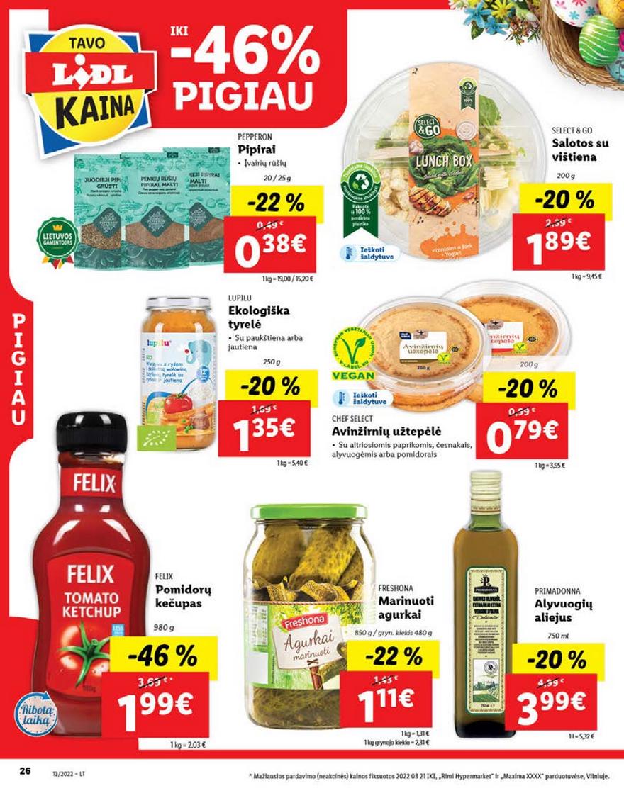 Lidl maisto prekių pasiūlymai akcijos nuo 
  2022-03-28 iki 
  2022-04-03 | Leidinukas.lt puslapis 26