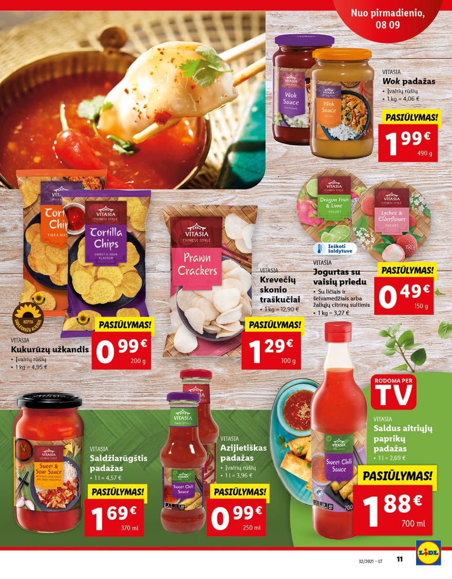 Lidl maisto prekių pasiūlymai akcijos nuo 
  2021-08-09 iki 
  2021-08-15 | Leidinukas.lt puslapis 11