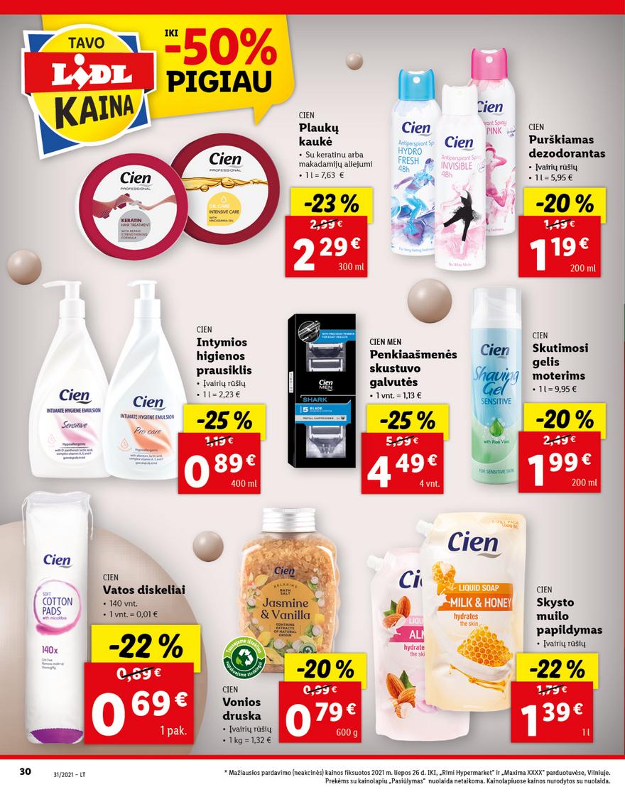 Lidl maisto prekių pasiūlymai akcijos nuo 
  2021-08-02 iki 
  2021-08-08 | Leidinukas.lt puslapis 30