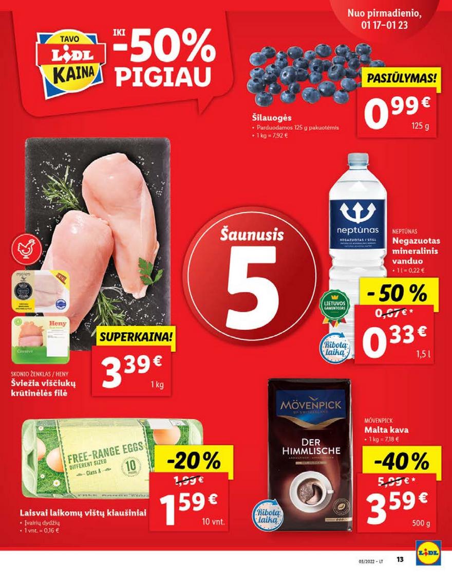 Lidl maisto prekių pasiūlymai akcijos nuo 
  2022-01-17 iki 
  2022-01-23 | Leidinukas.lt puslapis 13