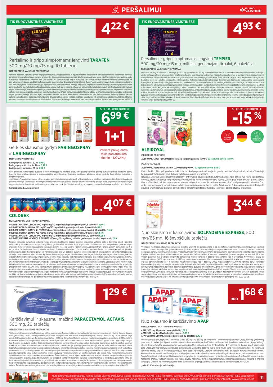 Euro vaistinė leidinys akcijos nuo 
  2022-03-01 iki 
  2022-03-31 | Leidinukas.lt puslapis 11