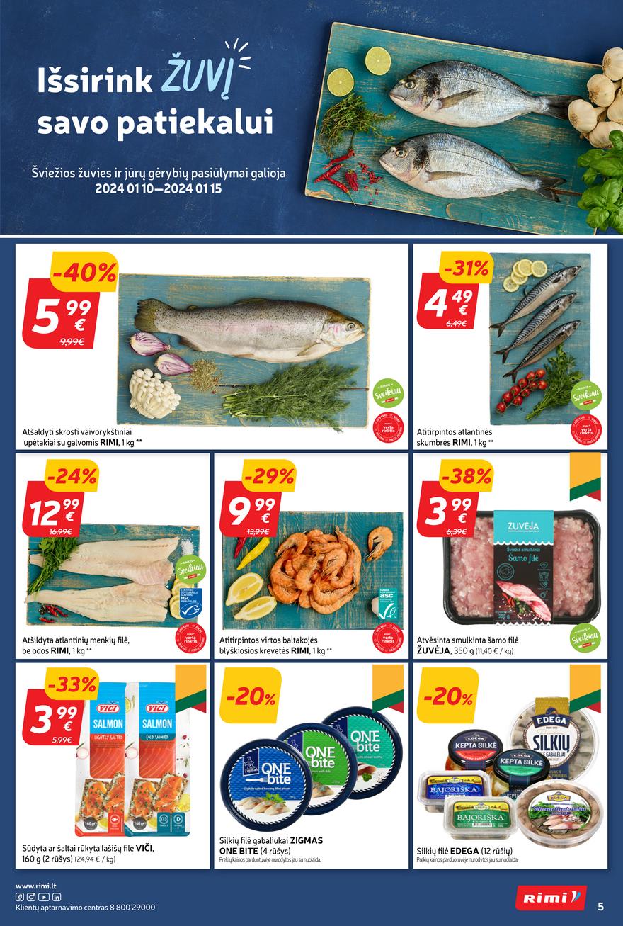 Rimi savaitinis leidinys akcijos nuo 
  2024-01-09 iki 
  2024-01-15 | Leidinukas.lt puslapis 5