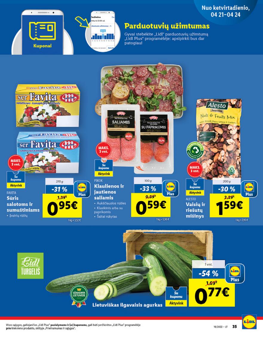 Lidl maisto prekių pasiūlymai akcijos nuo 
  2022-04-18 iki 
  2022-04-24 | Leidinukas.lt puslapis 35