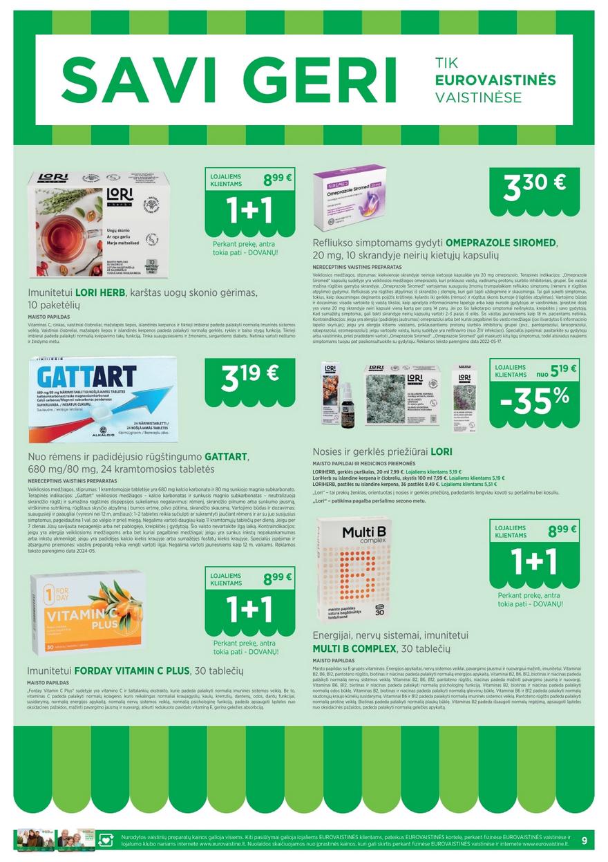 Euro vaistinė katalogas akcijos nuo 
  2026-03-01 iki 
  2026-03-31 | Leidinukas.lt puslapis 9