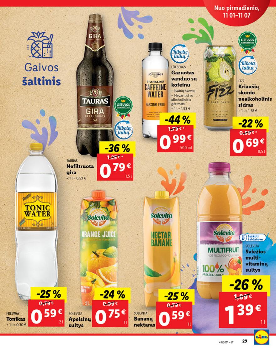 Lidl maisto prekių pasiūlymai akcijos nuo 
  2021-11-01 iki 
  2021-11-07 | Leidinukas.lt puslapis 29
