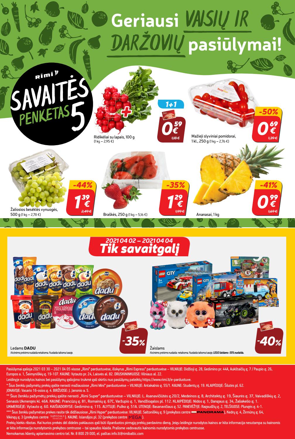 Rimi savaitinis leidinys akcijos nuo 
  2021-03-30 iki 
  2021-04-05 | Leidinukas.lt puslapis 24