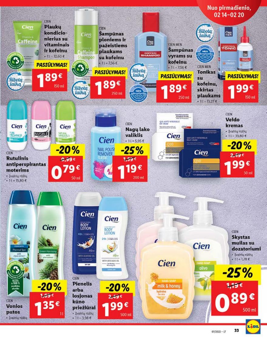 Lidl maisto prekių pasiūlymai akcijos nuo 
  2022-02-14 iki 
  2022-02-20 | Leidinukas.lt puslapis 33