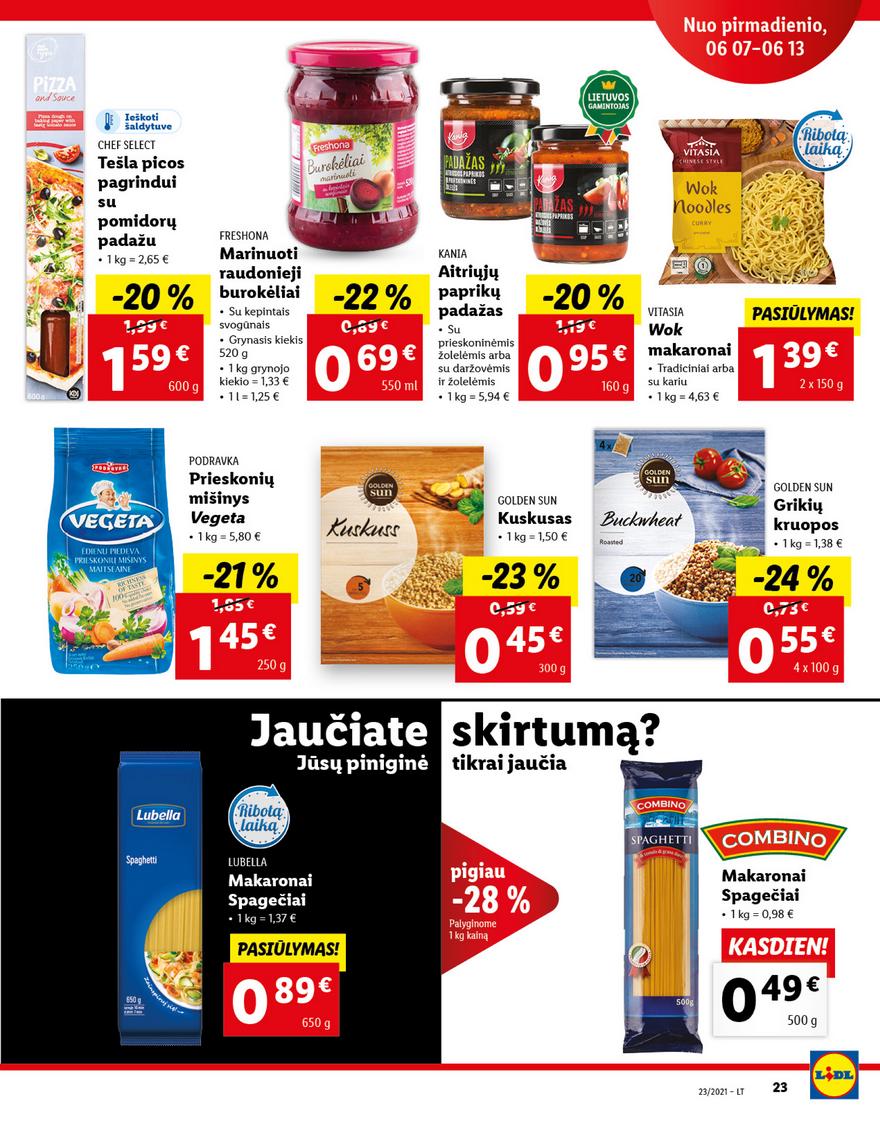 Lidl maisto prekių pasiūlymai akcijos nuo 
  2021-06-07 iki 
  2021-06-13 | Leidinukas.lt puslapis 23