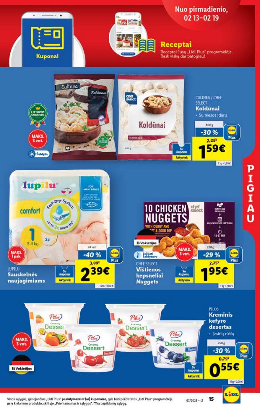 Lidl pasiūlymai akcijos nuo 
  2023-02-13 iki 
  2023-02-19 | Leidinukas.lt puslapis 15