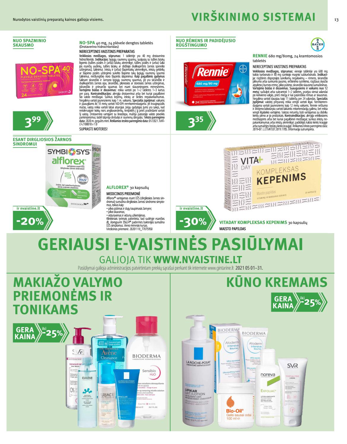 Norfos vaistinės leidinys akcijos nuo
2021-04-30 iki
2021-05-31 | Leidinukas.lt puslapis 13