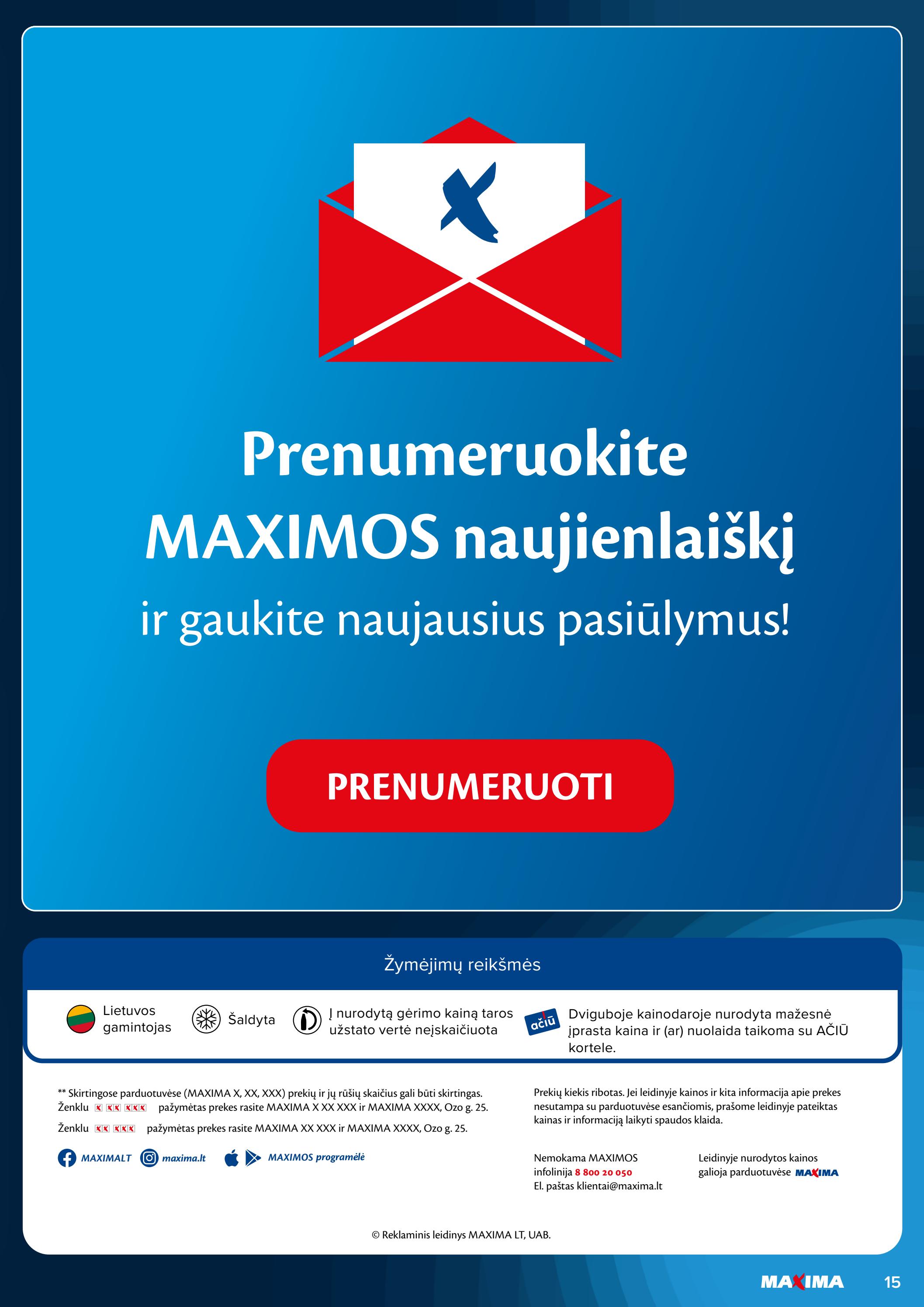 Maxima leidinys akcijos nuo 
  2023-06-01 iki 
  2023-06-30 | Leidinukas.lt puslapis 15