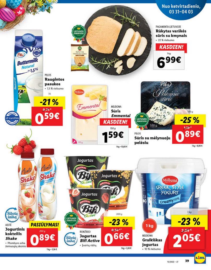 Lidl maisto prekių pasiūlymai akcijos nuo 
  2022-03-28 iki 
  2022-04-03 | Leidinukas.lt puslapis 39