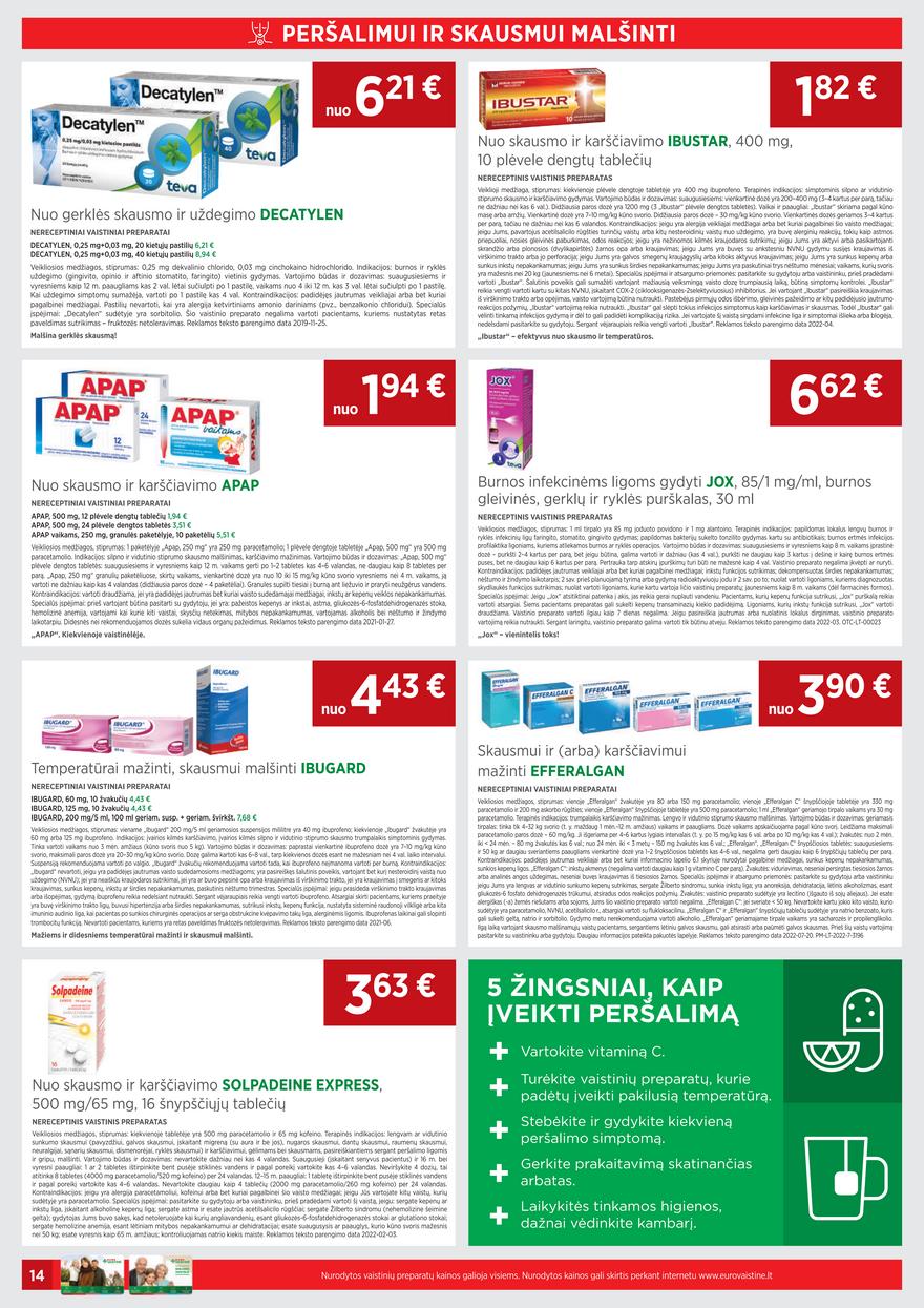 Euro vaistinė leidinys akcijos nuo 
  2022-09-01 iki 
  2022-09-30 | Leidinukas.lt puslapis 14