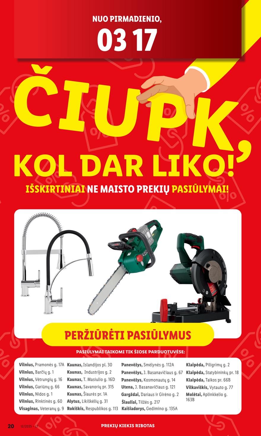Lidl ne maisto leidinys akcijos nuo 
  2025-03-17 iki 
  2025-03-23 | Leidinukas.lt puslapis 20