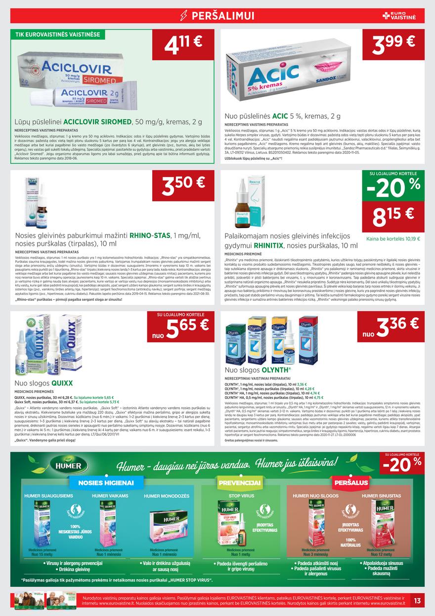 Euro vaistinė leidinys akcijos nuo 
  2021-10-01 iki 
  2021-11-03 | Leidinukas.lt puslapis 13