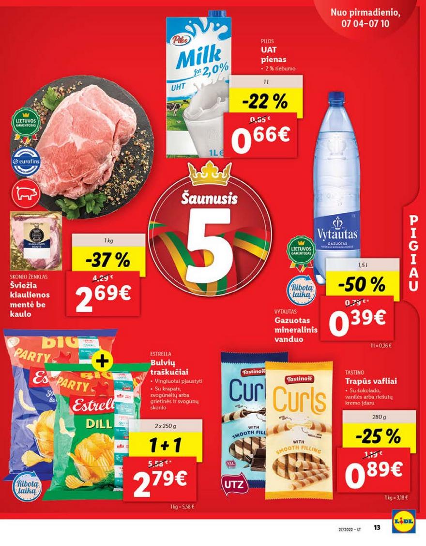 Lidl maisto prekių pasiūlymai akcijos nuo 
  2022-07-04 iki 
  2022-07-10 | Leidinukas.lt puslapis 13