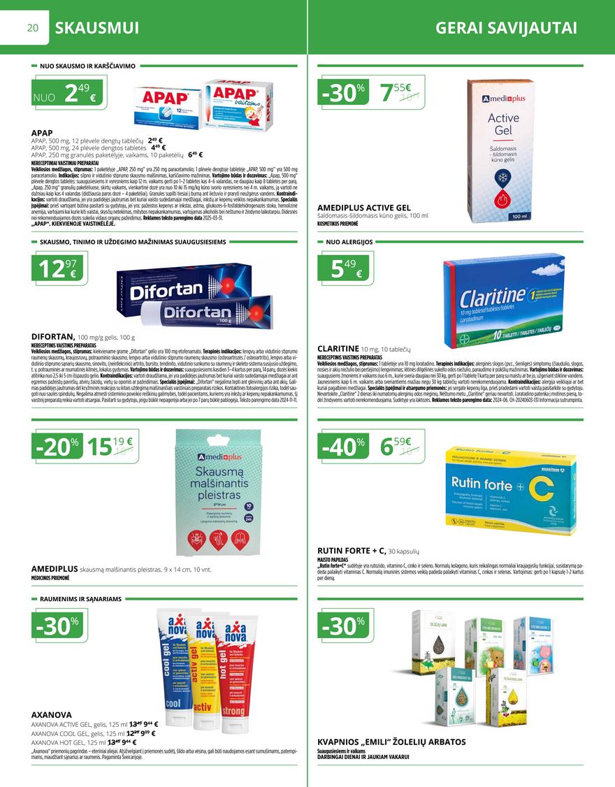 Norfos vaistinės leidinys akcijos nuo 
  2025-05-01 iki 
  2025-05-31 | Leidinukas.lt puslapis 20
