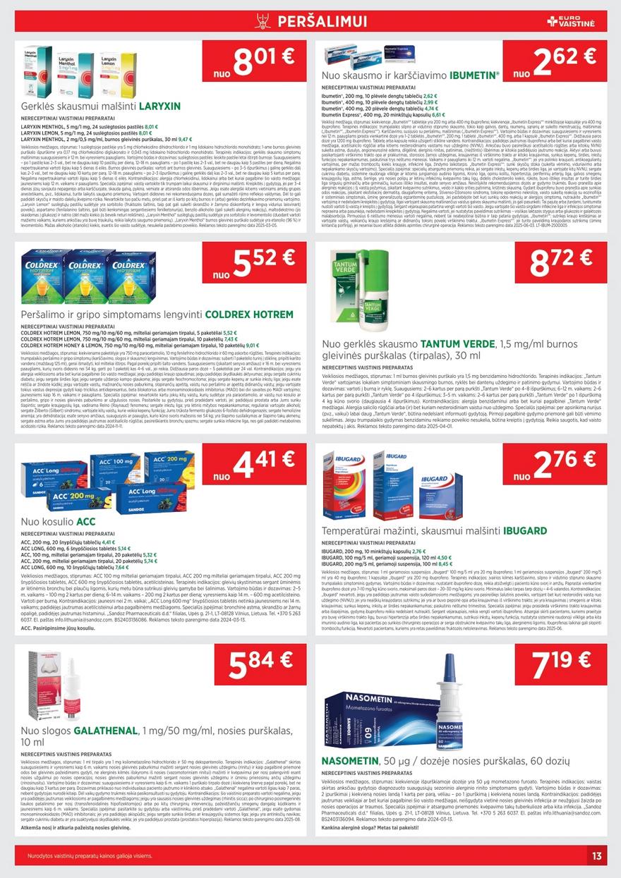 Euro vaistinė katalogas akcijos nuo 
  2025-11-01 iki 
  2025-11-30 | Leidinukas.lt puslapis 13