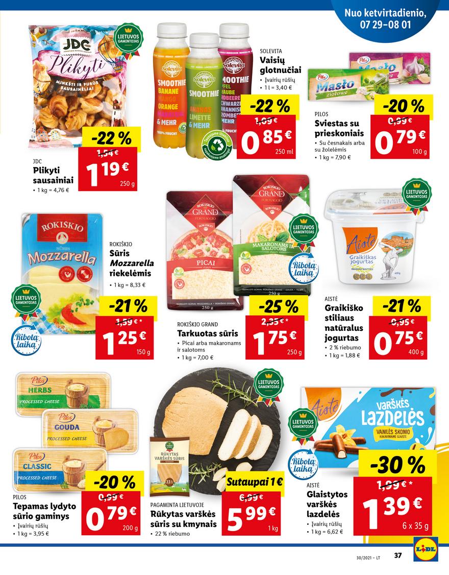 Lidl maisto prekių pasiūlymai akcijos nuo 
  2021-07-26 iki 
  2021-08-01 | Leidinukas.lt puslapis 37