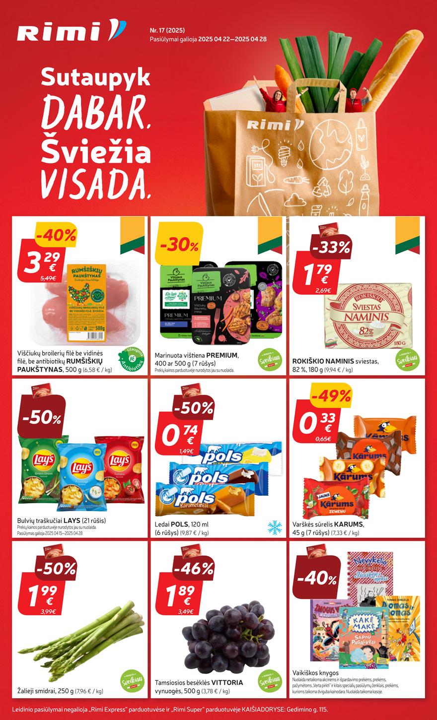 Rimi savaitinis leidinys 17 akcijos nuo 
  2025-04-22 iki 
  2025-04-28 | Leidinukas.lt puslapis 1