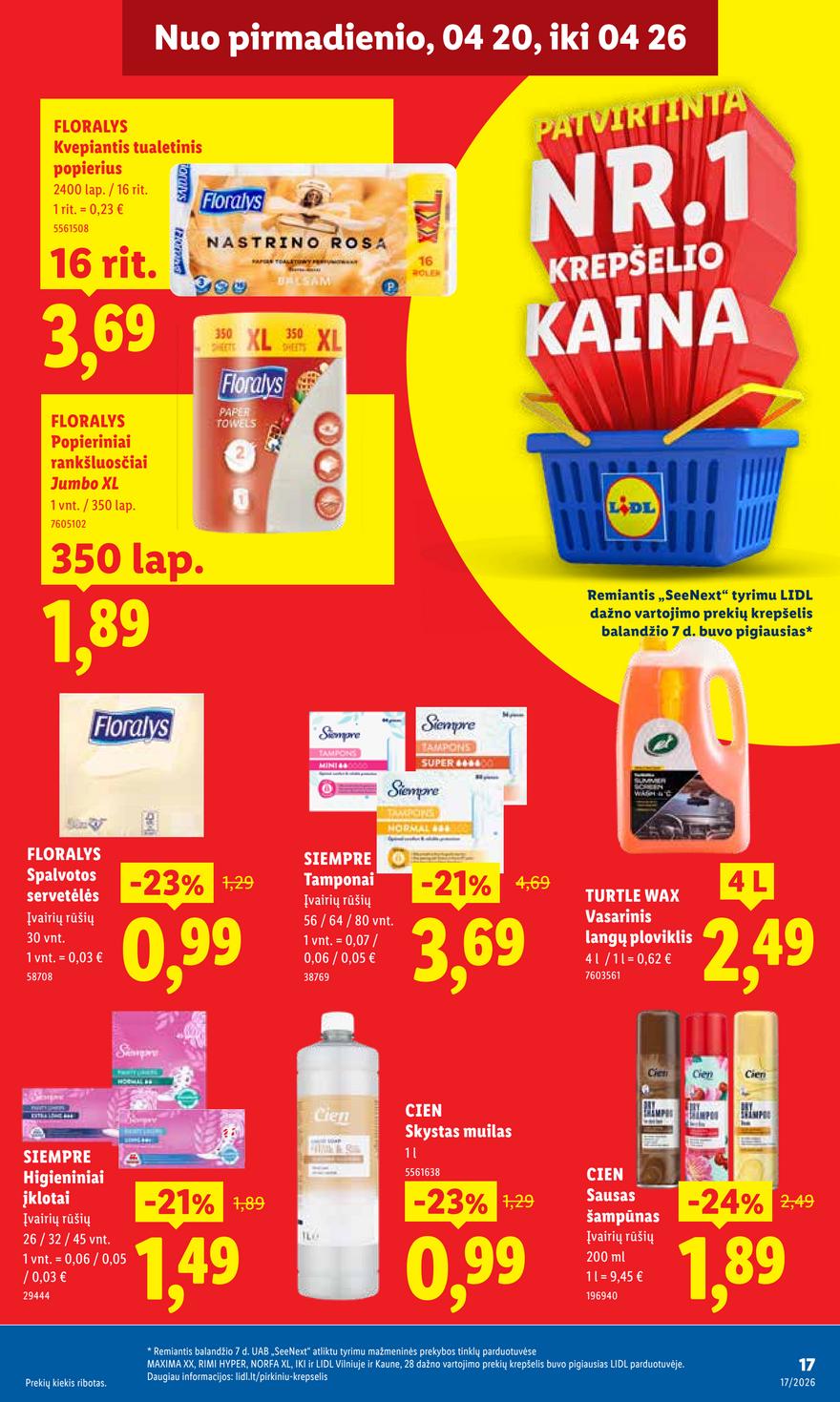Lidl leidinys akcijos nuo 
  2026-04-20 iki 
  2026-04-26 | Leidinukas.lt puslapis 17