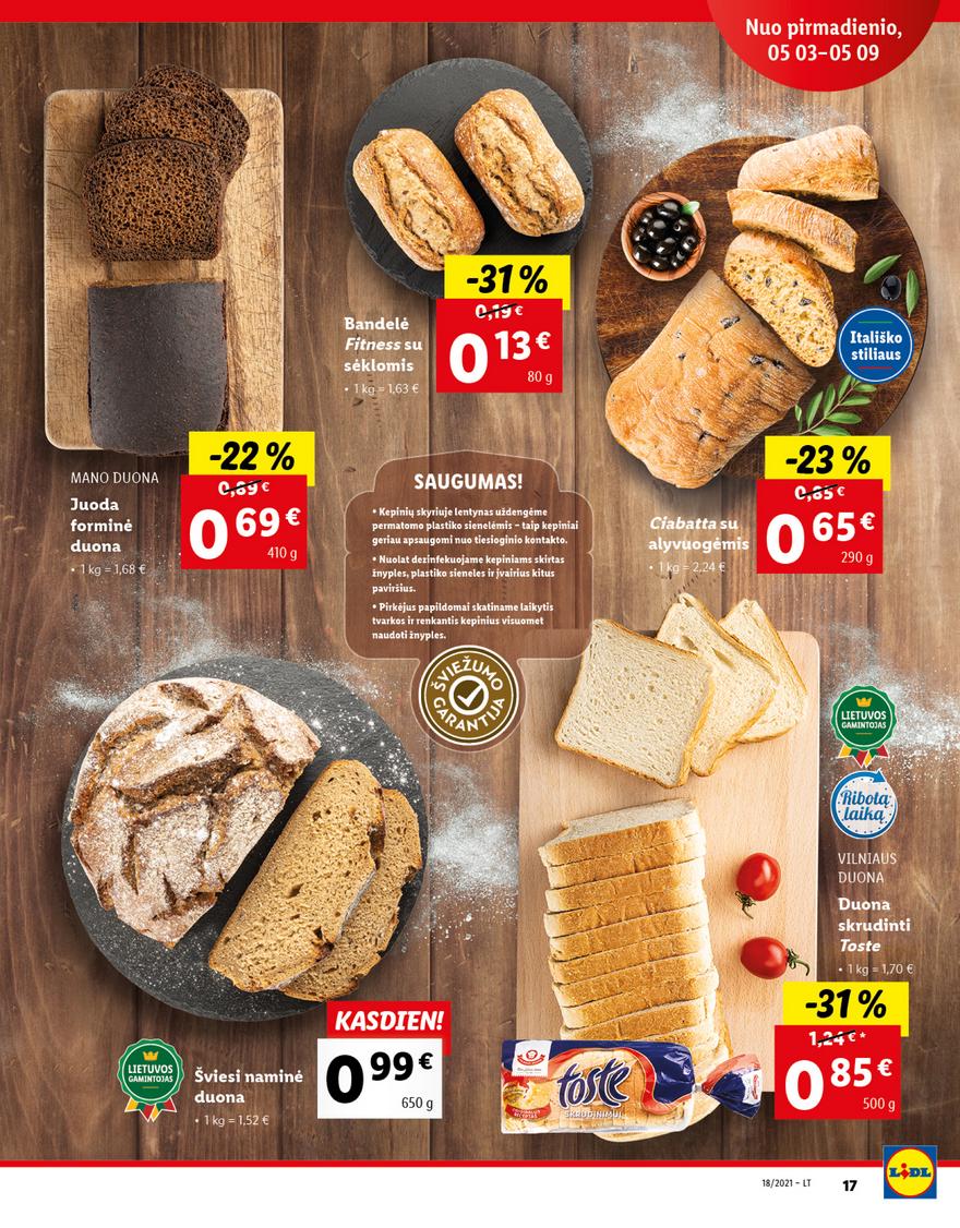 Lidl maisto prekių pasiūlymai akcijos nuo 
  2021-05-03 iki 
  2021-05-09 | Leidinukas.lt puslapis 17