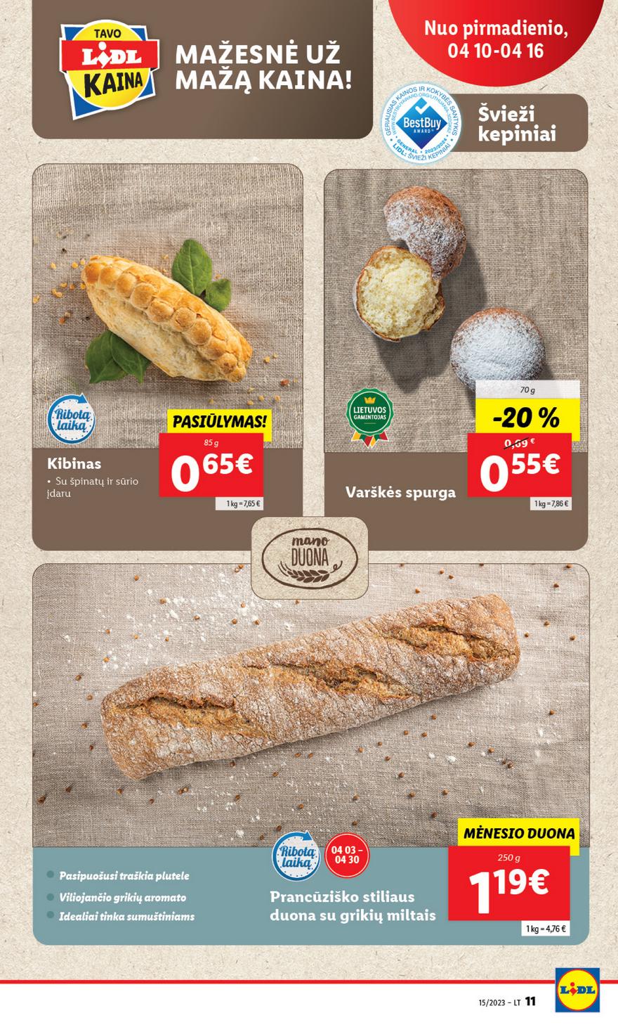 Lidl pasiūlymai akcijos nuo 
  2023-04-10 iki 
  2023-04-16 | Leidinukas.lt puslapis 11