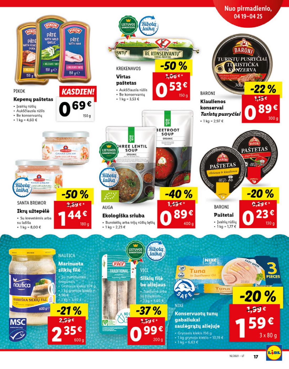 Lidl maisto prekių pasiūlymai akcijos nuo 
  2021-04-19 iki 
  2021-04-25 | Leidinukas.lt puslapis 17