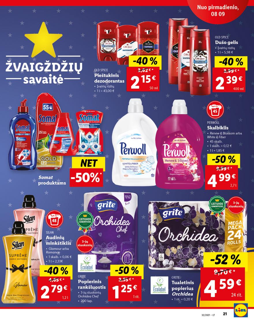Lidl maisto prekių pasiūlymai akcijos nuo 
  2021-08-09 iki 
  2021-08-15 | Leidinukas.lt puslapis 21