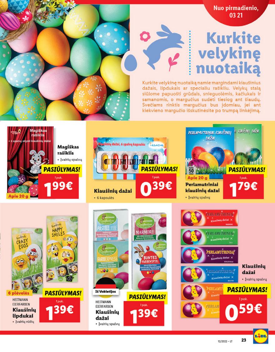 Lidl maisto prekių pasiūlymai akcijos nuo 
  2022-03-21 iki 
  2022-03-27 | Leidinukas.lt puslapis 23