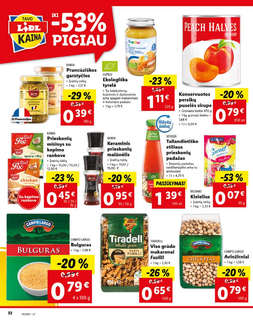 Lidl maisto prekių pasiūlymai akcijos nuo 
  2021-10-04 iki 
  2021-10-10 | Leidinukas.lt puslapis 32