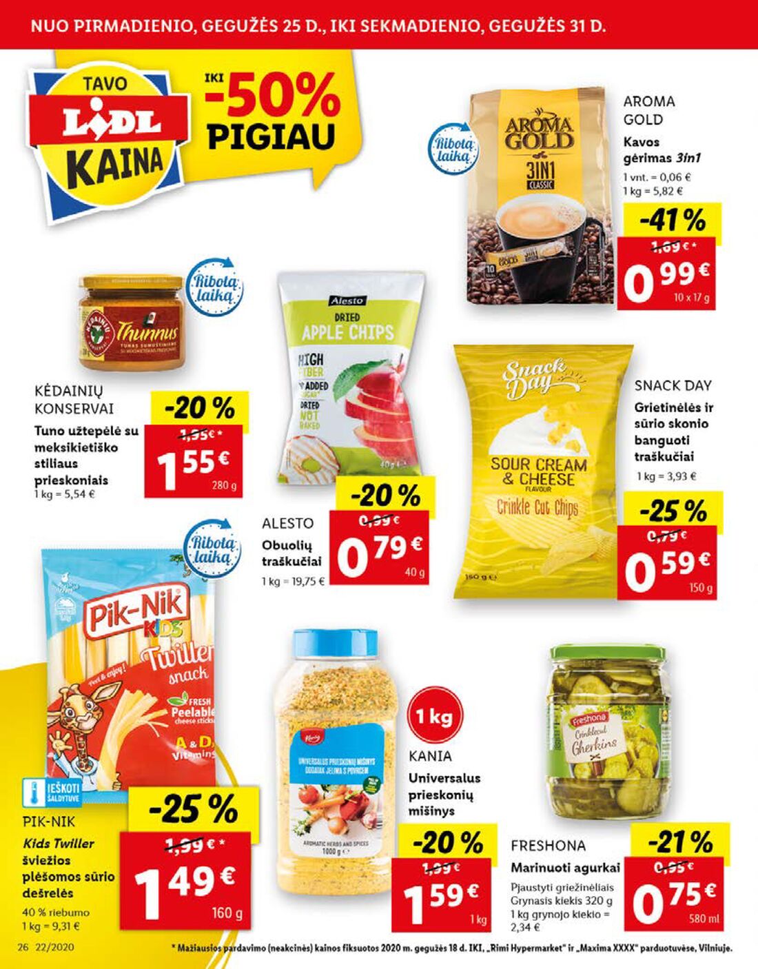 Lidl savaitinis leidinys akcijos nuo 
  2020-05-25 iki 
  2020-05-31 | Leidinukas.lt puslapis 26