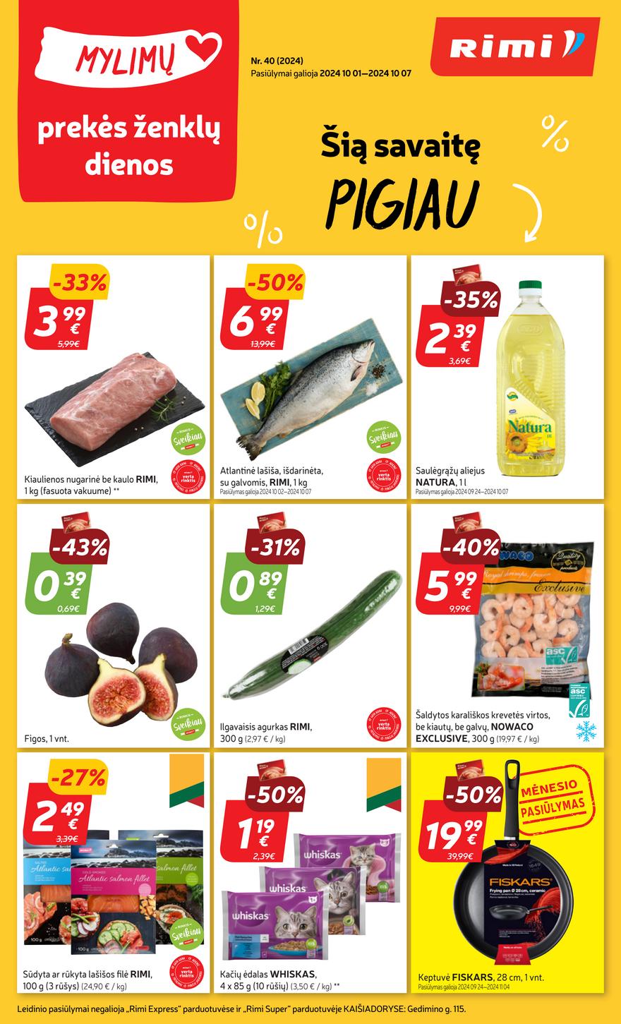 Rimi savaitinis leidinys 40 akcijos nuo 
  2024-10-01 iki 
  2024-10-07 | Leidinukas.lt puslapis 1