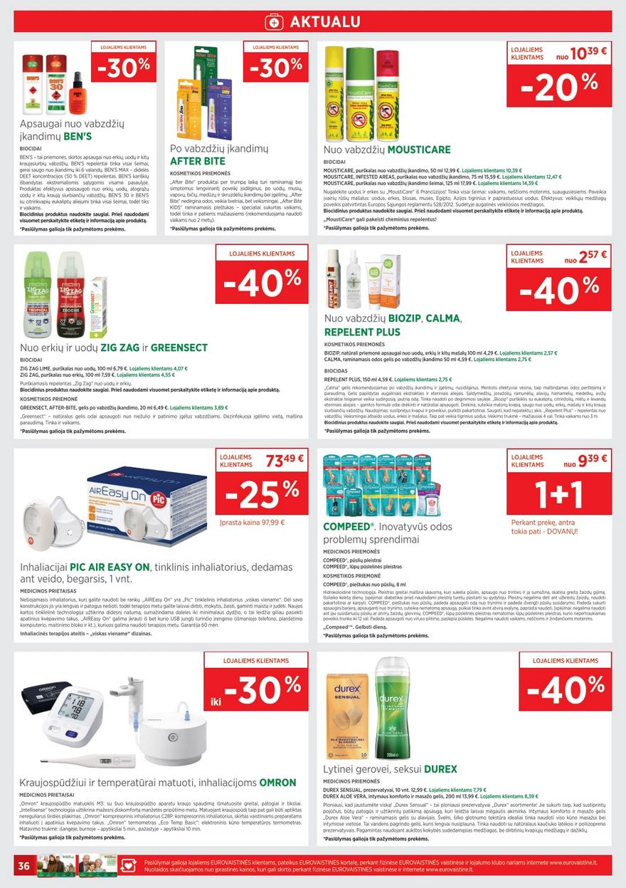 Euro vaistinė katalogas akcijos nuo 
  2025-06-01 iki 
  2025-06-30 | Leidinukas.lt puslapis 36