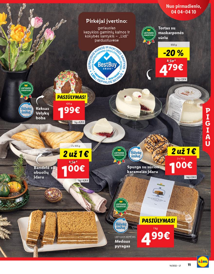 Lidl maisto prekių pasiūlymai akcijos nuo 
  2022-04-04 iki 
  2022-04-10 | Leidinukas.lt puslapis 11