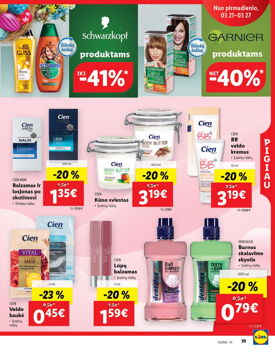 Lidl maisto prekių pasiūlymai akcijos nuo 
  2022-03-21 iki 
  2022-03-27 | Leidinukas.lt puslapis 35