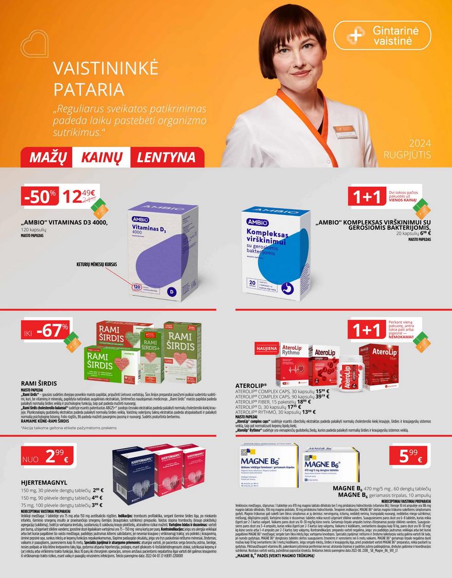Gintarinės vaistinės leidinys akcijos nuo 
  2024-08-01 iki 
  2024-08-31 | Leidinukas.lt puslapis 1