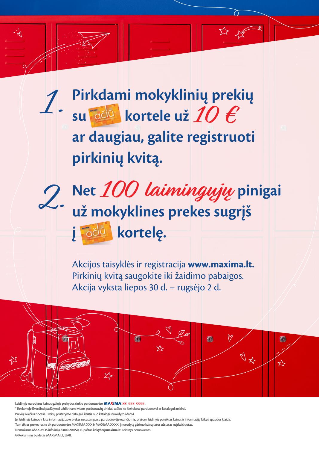 Maxima kaininis leidinys akcijos nuo 
  2020-07-30 iki 
  2020-09-09 | Leidinukas.lt puslapis 52