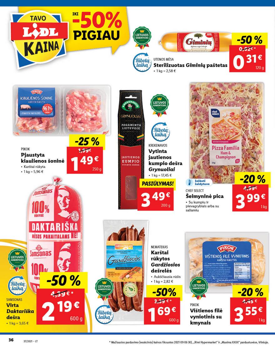 Lidl maisto prekių pasiūlymai akcijos nuo 
  2021-09-13 iki 
  2021-09-19 | Leidinukas.lt puslapis 36
