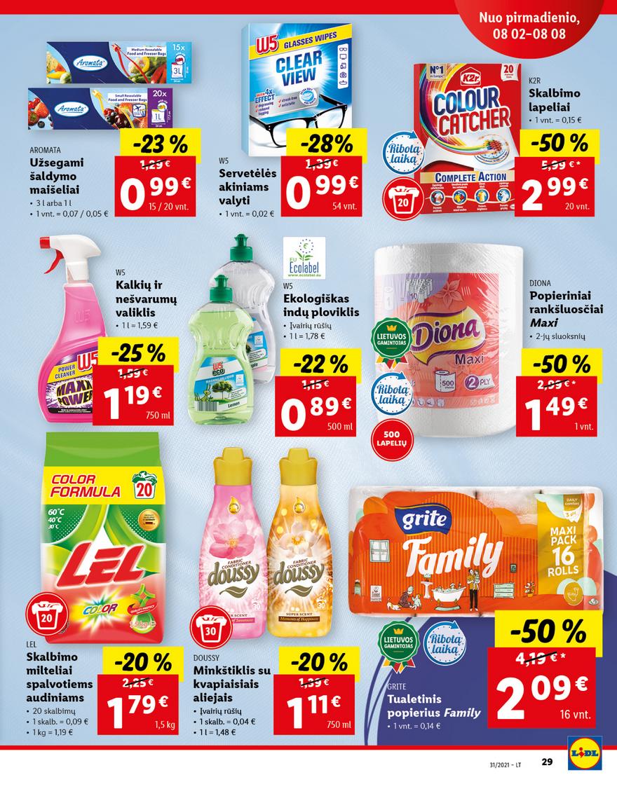 Lidl maisto prekių pasiūlymai akcijos nuo 
  2021-08-02 iki 
  2021-08-08 | Leidinukas.lt puslapis 29
