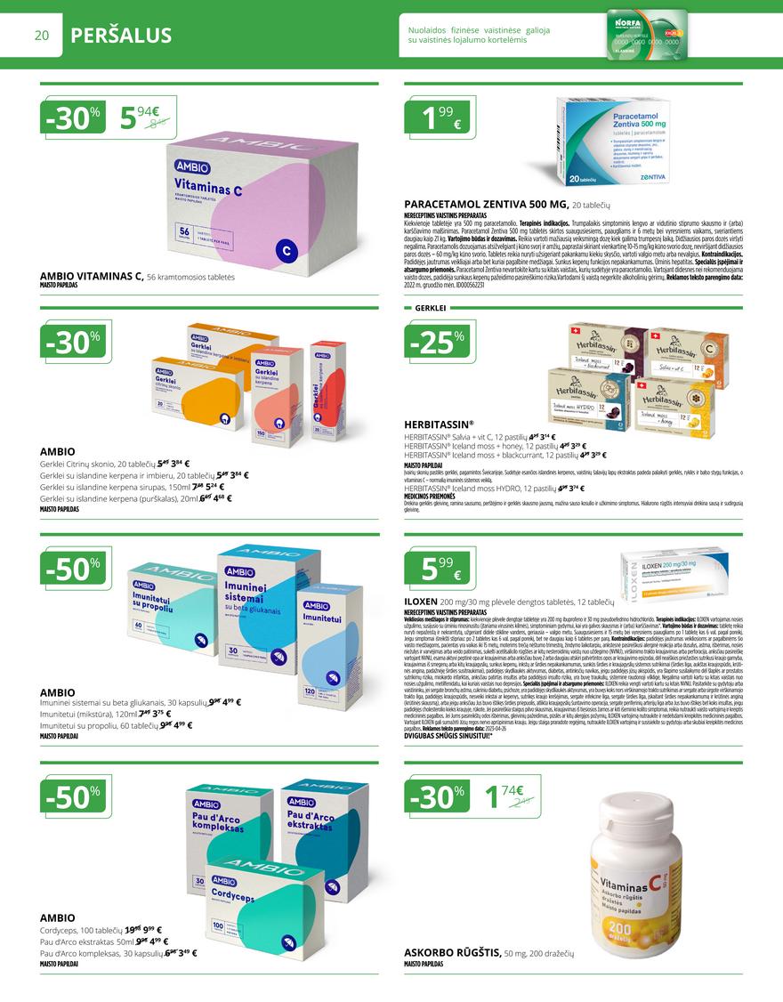Norfos vaistinės leidinys akcijos nuo 
  2023-08-01 iki 
  2023-08-31 | Leidinukas.lt puslapis 20