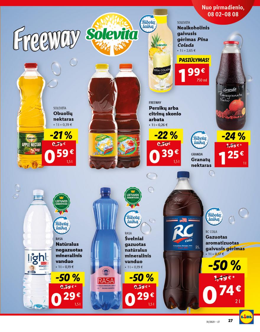 Lidl maisto prekių pasiūlymai akcijos nuo 
  2021-08-02 iki 
  2021-08-08 | Leidinukas.lt puslapis 27