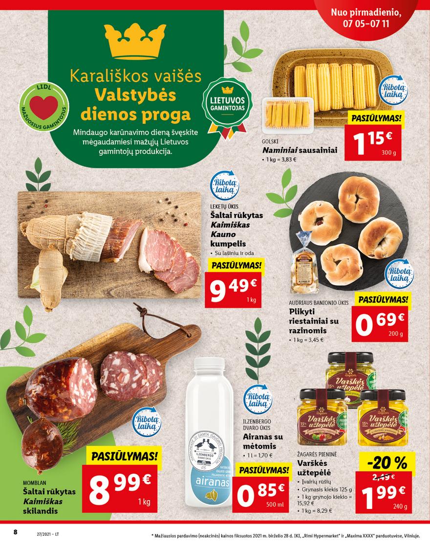 Lidl maisto prekių pasiūlymai akcijos nuo 
  2021-07-05 iki 
  2021-07-11 | Leidinukas.lt puslapis 8