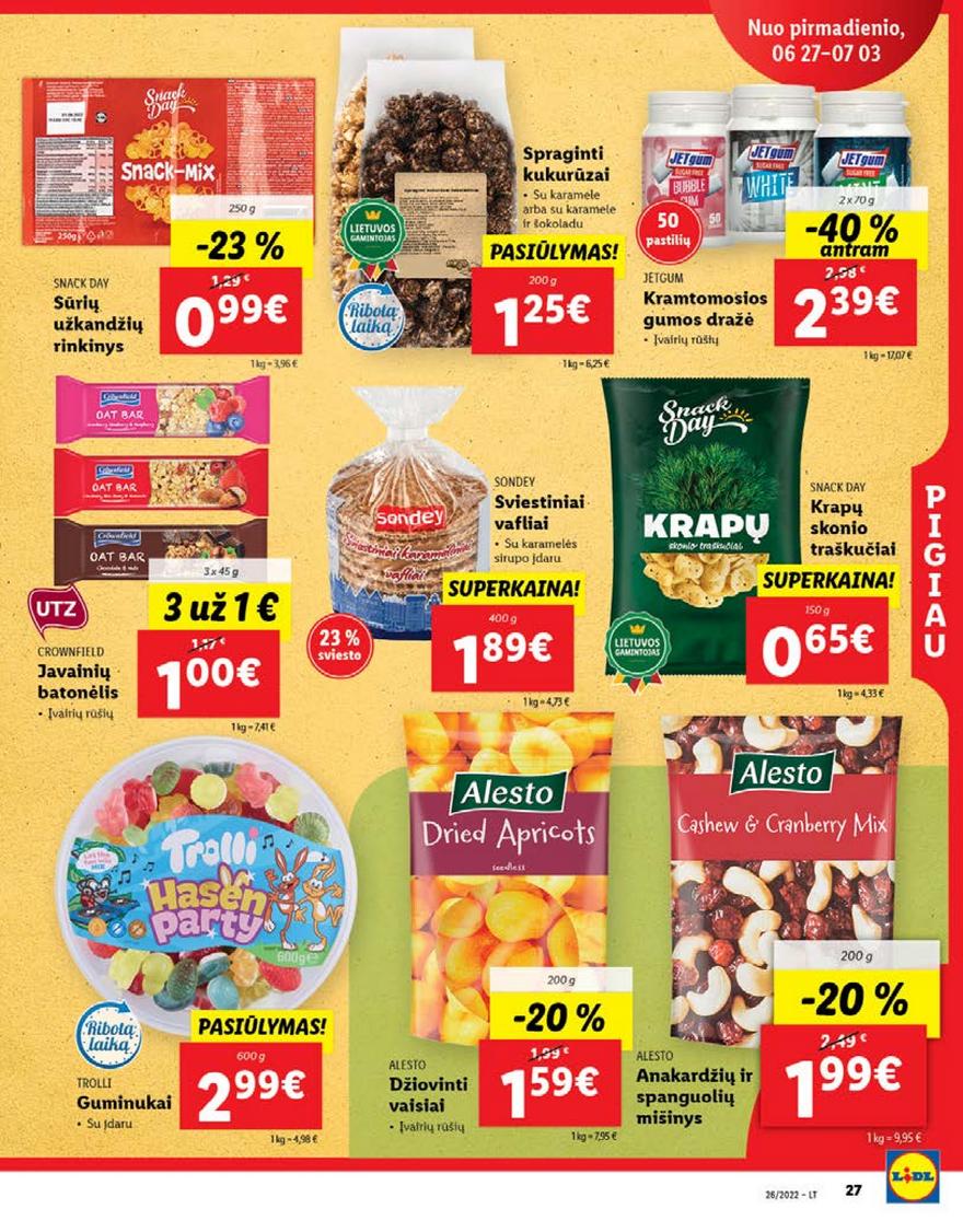 Lidl pasiūlymai akcijos nuo 
  2022-06-27 iki 
  2022-07-03 | Leidinukas.lt puslapis 27